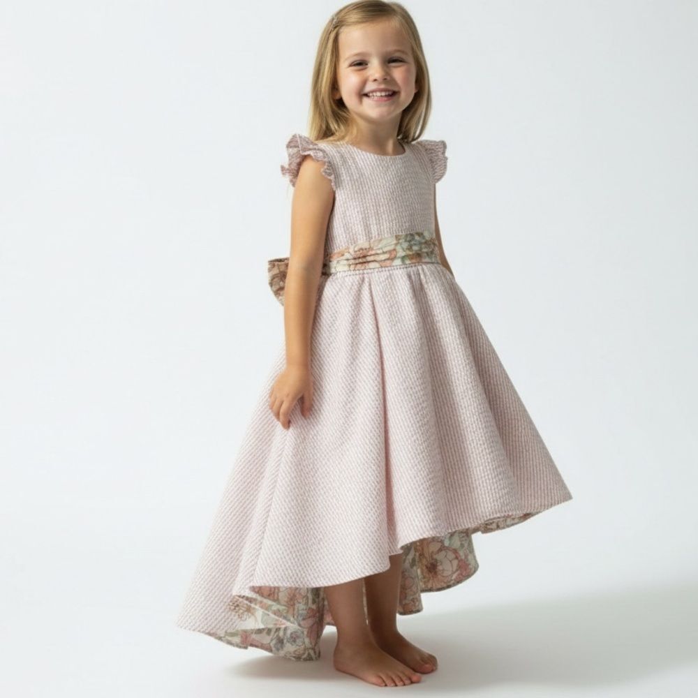 Rare Editions Pink and Floral Kids Dress